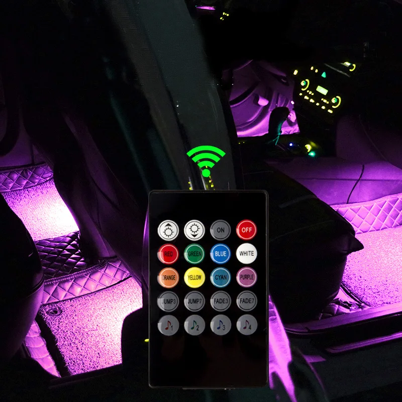 Taitian светодиодный окружающий свет 12 В RGB 7 цветов пол салона автомобиля
