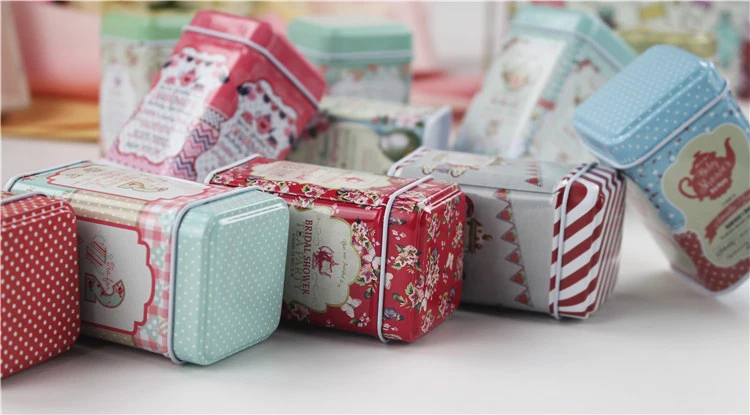 24 шт./лот винтажная коробка для цветочной помады маленькая жестяная деликатный