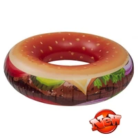 120cm inflatable vegetable hamburger swimming ring newst pool float for adult children water floats holiday party toys piscina