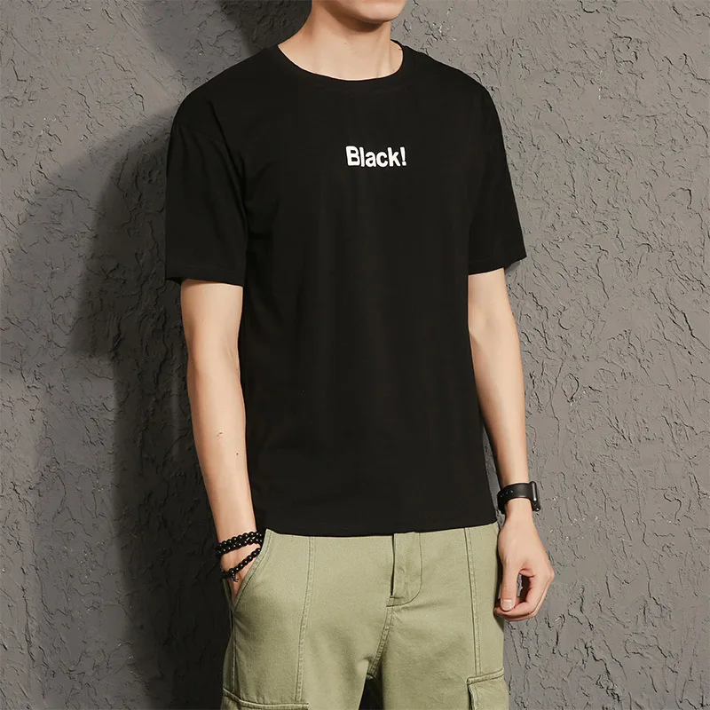 НОВОЕ письмо черный белый Красный Синий печатных футболки 2017 лето повседневная