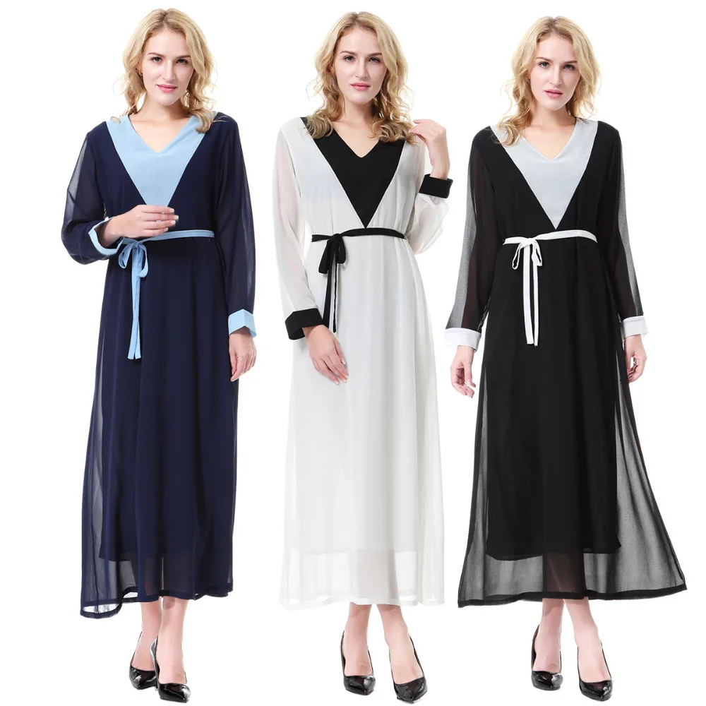 Женский шифоновая абайя марокканский мусульманский Макси кардиган abaya платье