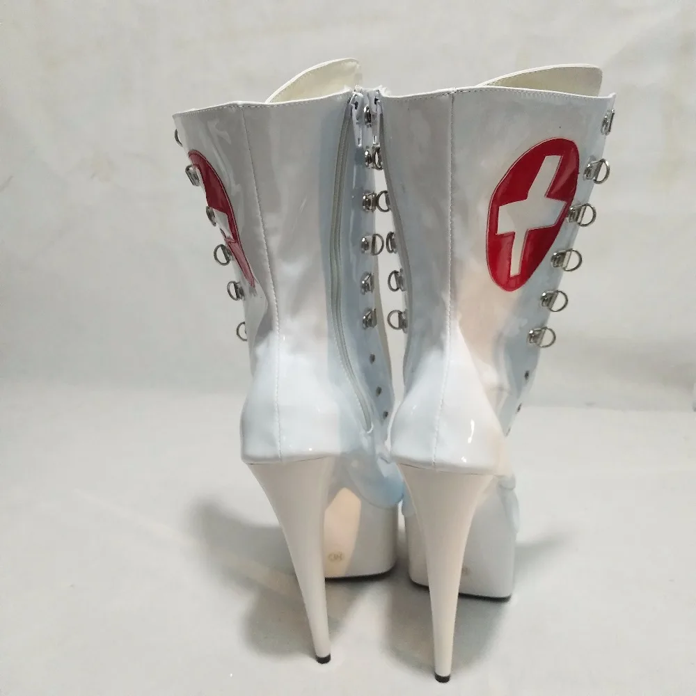Женские ботинки из ПУ кожи на шнуровке высоком каблуке 15 см|pu leather boots|boots sexyleather boots