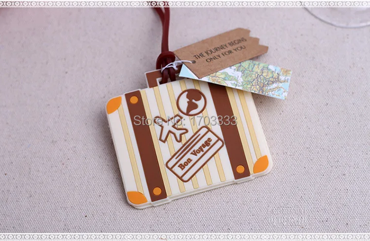 Newest &quotLet the Journey Begin&quot Vintage Suitcase Luggage Tag wedding bridal shower Favor party gifts 100PCS/LOT | Дом и сад