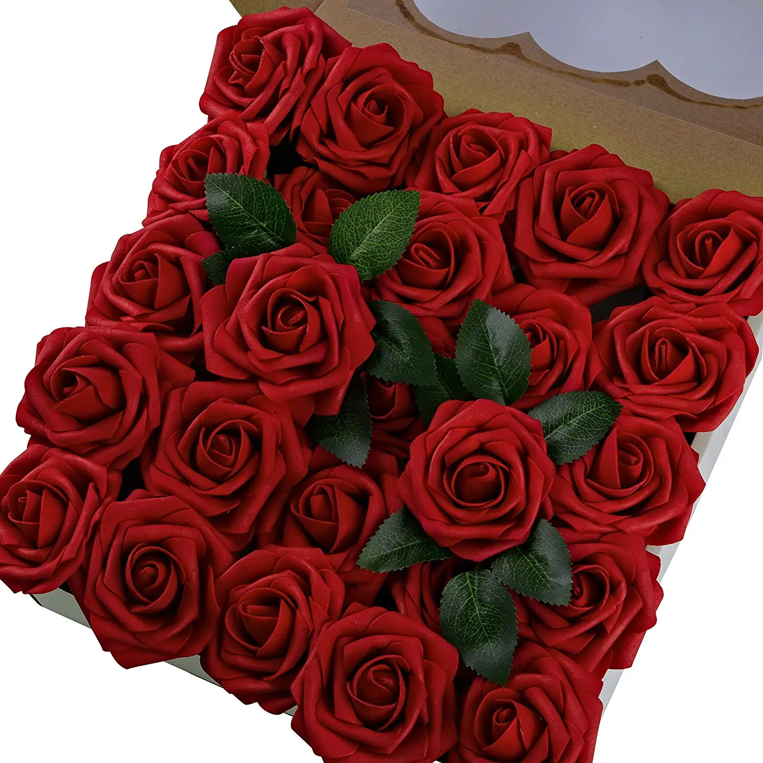 Red Лидер продаж, искусственная Роза, Подарочная коробка на День святого Валентина, 50 шт., настоящие румяна, искусственные розы для рукоделия, свадебные букеты, центральные украшения, свадебный душ - Цвет: Red