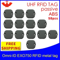 uhf rfid anti metal tag omni id exo 750 915m 868m impinj monza4qt 50pcs free shipping durable abs smart card passive rfid tags