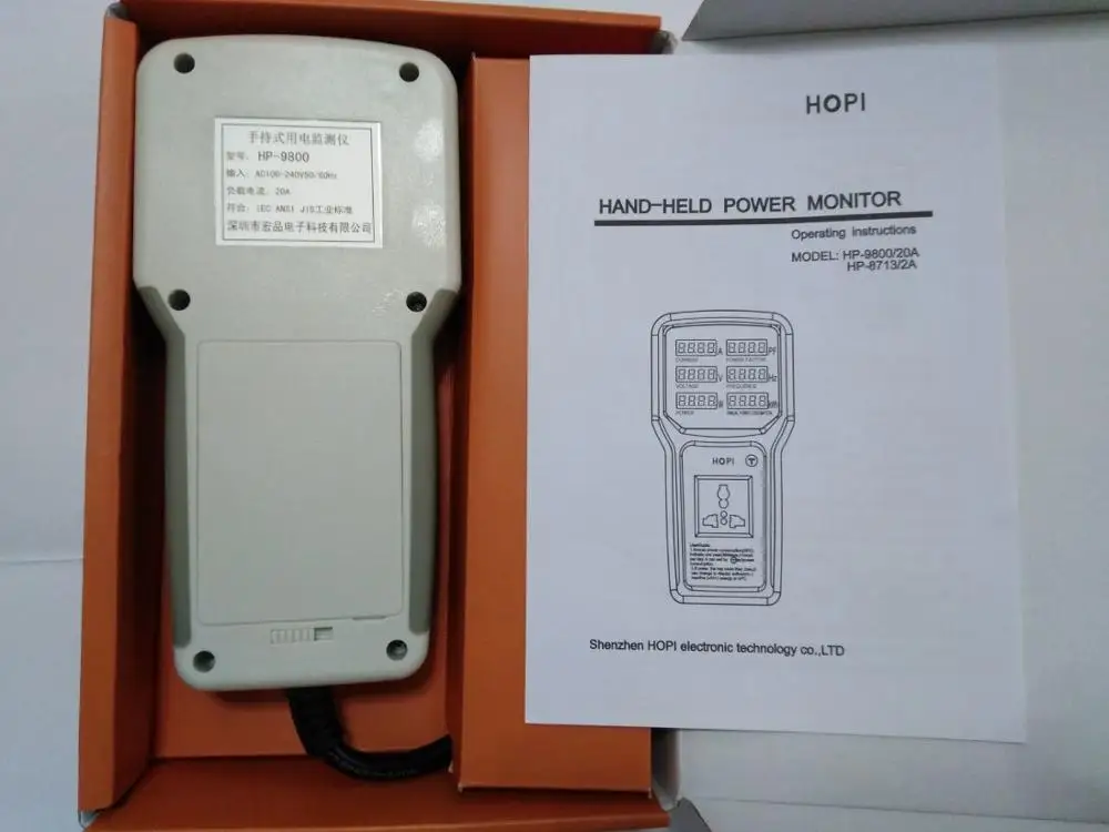 HOPI бренд hp-9800/hp 9800 портативный монитор мощности Измеритель Энергии анализатор измеряемый коэффициент мощности тока-напряжения, США/Великобритания/ЕС/Австралия вилки