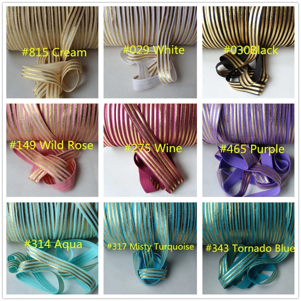 Золотые полосы из фольги с принтом 100 ярдов на цвет для эластичного двора оптовая