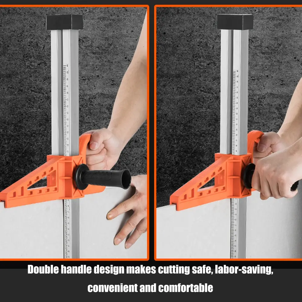 

KKMOON Stainless Steel Manual Gypsum Board Cutting Artifact Roller Type Hand Push Drywall Cutting Tool with Double Blade