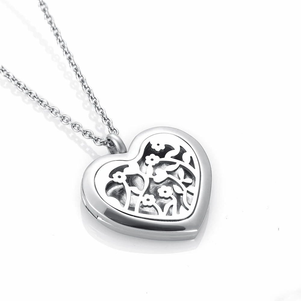 

ijp0180 Aromatherapy Locket Necklace Fashion Hollow Flower Diffuser Essential Oil Perfume Locket Pendant Necklace Women Jewelry