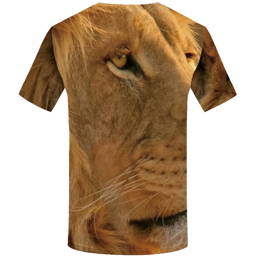 Футболка KYKU Lion 3d с принтом в виде животных Забавные футболки для мужчин Топы И