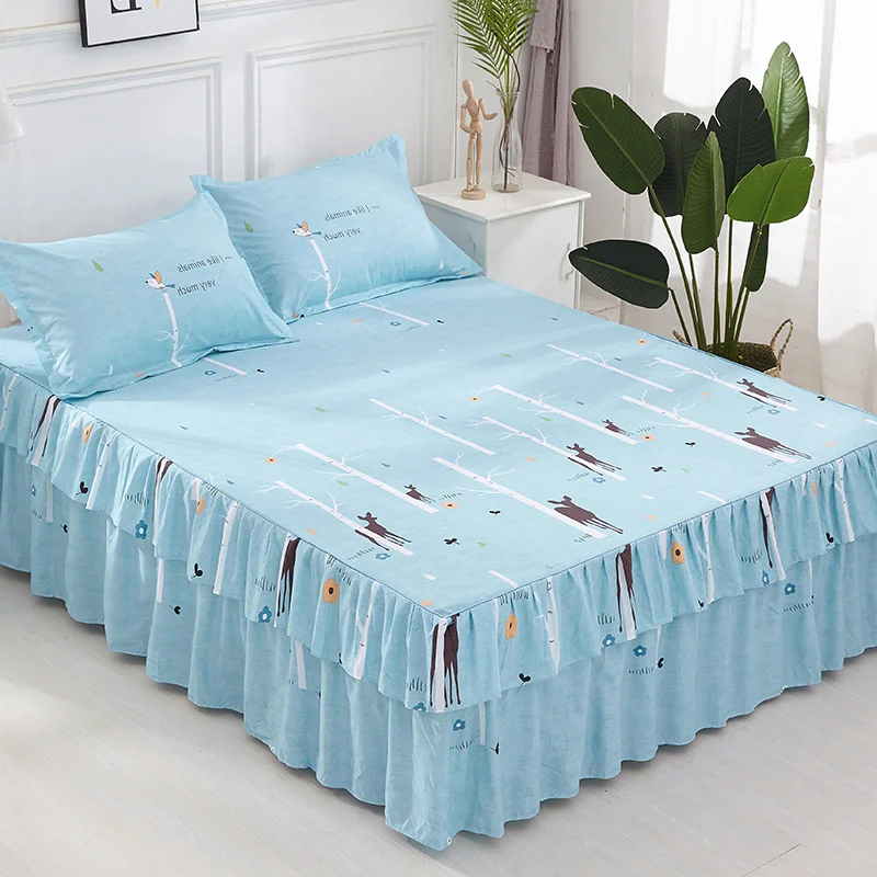 Новое шлифованное покрывало модная королева кровать юбка утолщенная