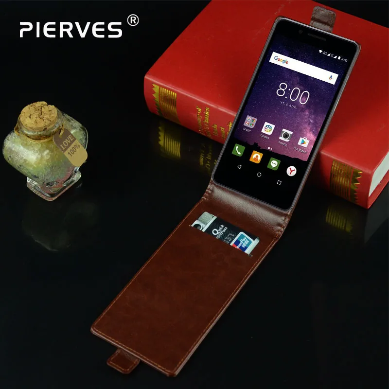 Pierves Роскошный чехол-книжка из искусственной кожи с отделением для карт Philips S327 |