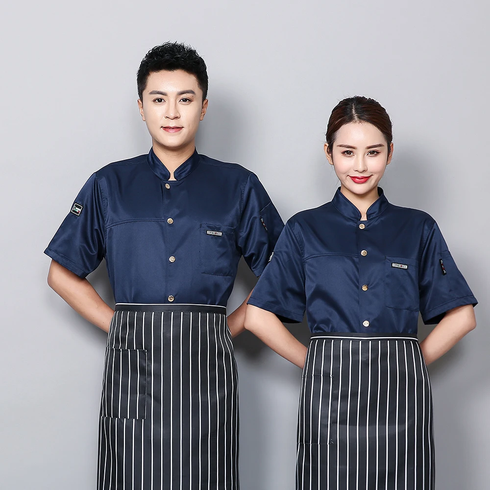 Разноцветная однобортная рабочая одежда для шеф повара Мужская кухонная форма