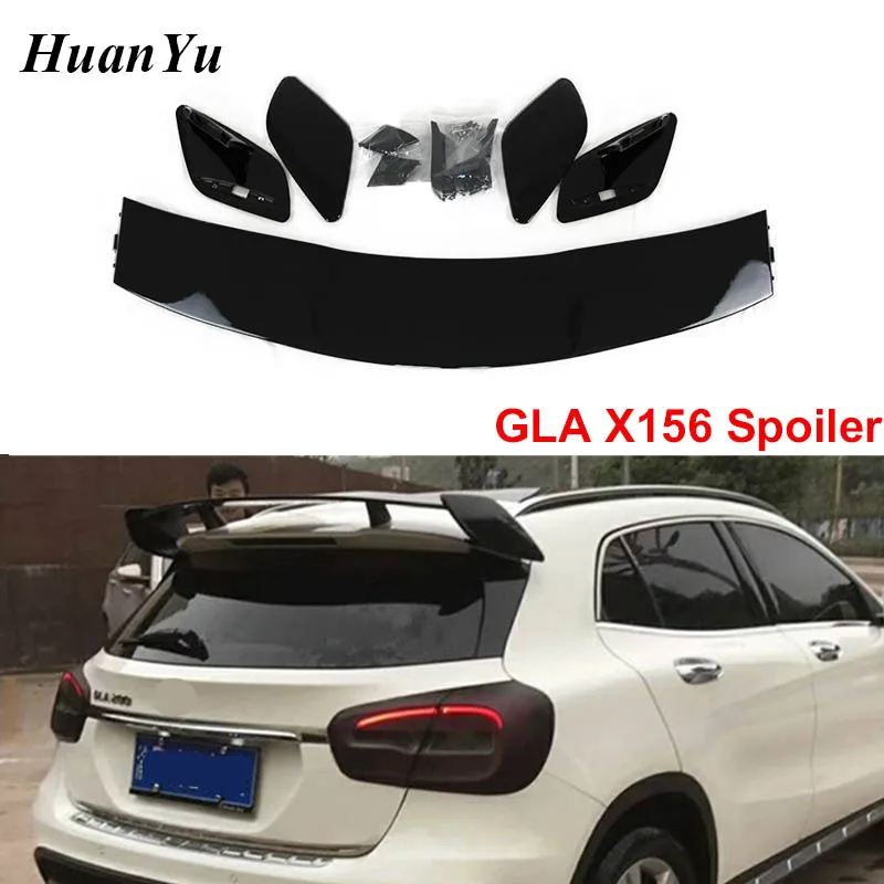 

X156 черный спойлер на крышу для Mercedes-Benz GLA Class, глянцевый задний спойлер с задними крыльями для ботинок GLA200 GLA250 2014 +
