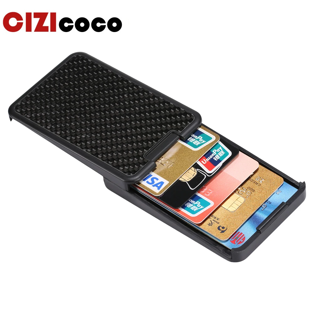 Скользящий бумажник Cizicoco с RFID блокировкой держатель для карт пластиковый
