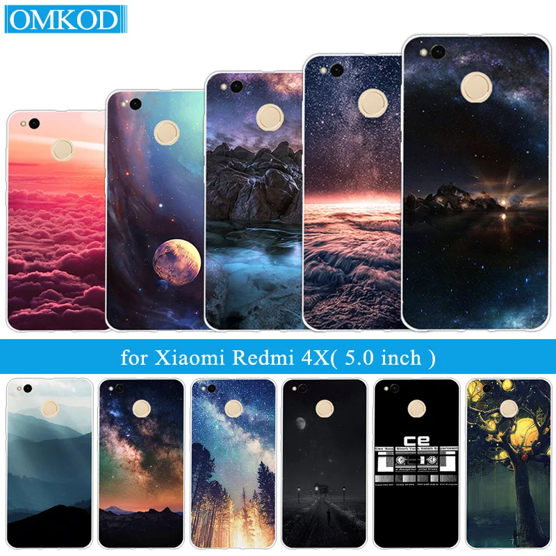 5 0 &quotдля Xiaomi Redmi 4X ТПУ силиконовый чехол для 4 X матовый телефона звездное небо Fundas