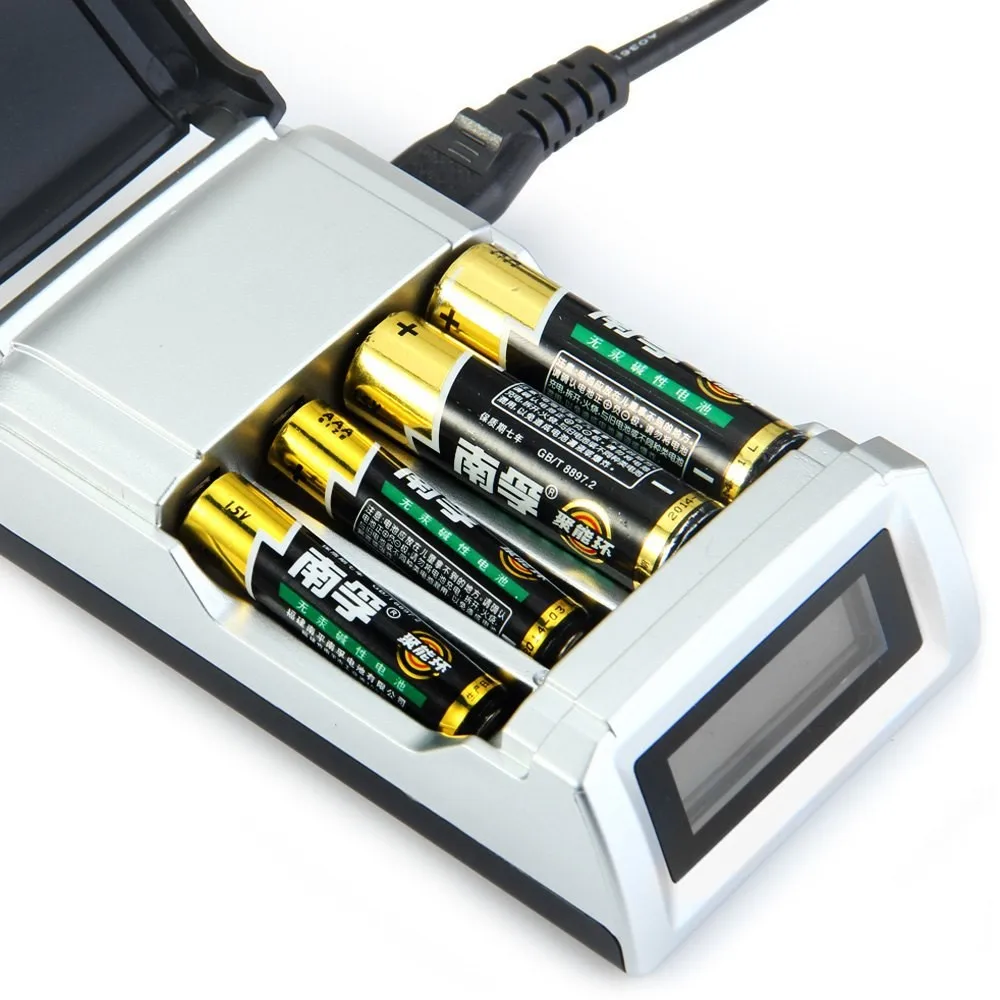 PALO C905W 4 слота ЖК-дисплей Умный интеллектуальный литий-ионный аккумулятор зарядное устройство для AA/AAA NiCd NiMh аккумуляторы EU/US Plug