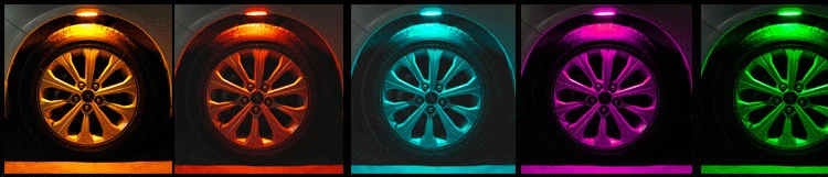 YHKOMS RGB светодиодный Bluetooth телефон управление атмосферный свет 7 цветов светодиодный Автомобильный свет декоративная лампа приложение автомобиль Fendar поворотники 12 В