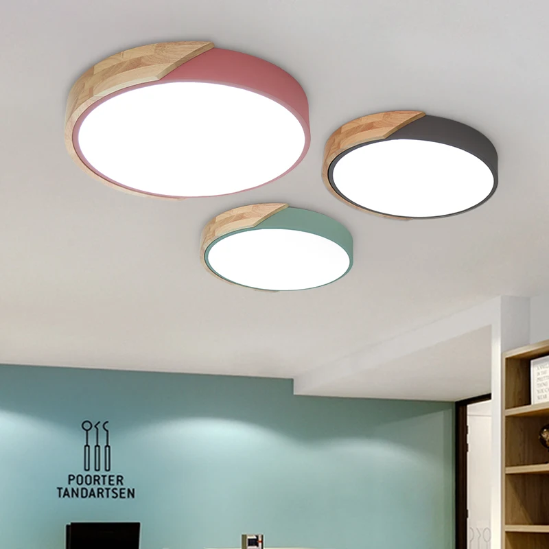Современные Простые Led макарон Красочные Потолочные светильники ресторан