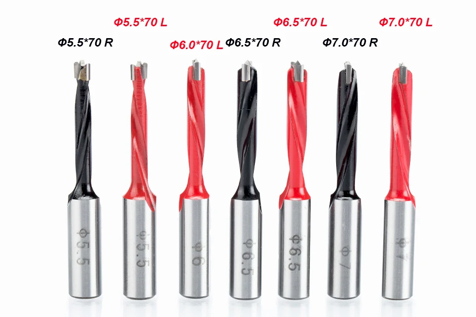 HUHAO 1pc 4mm-9.5mm wood drill bit 70mm length router bit row drilling for boring machine Gang drills for wood Carbide endmill