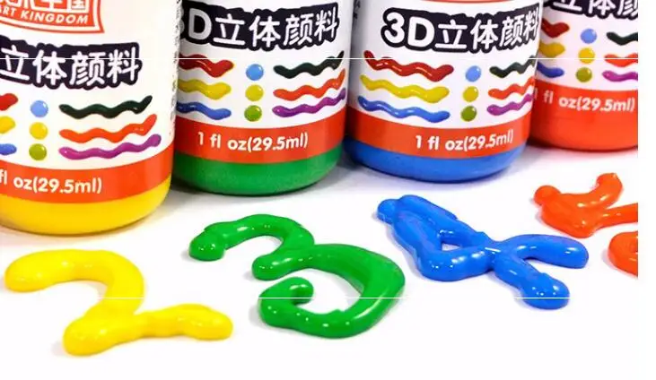 3D акриловые краски пигменты 12 цветов Детские diy живопись стекло граффити безопасный нетоксичный Водонепроницаемый многоцелевой