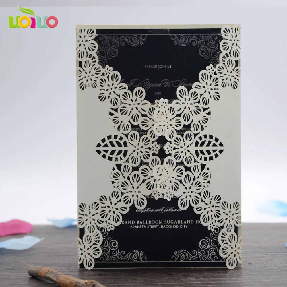 Новейшая шикарная Цветочная Свадебная пригласительная открытка 50 шт. индийская