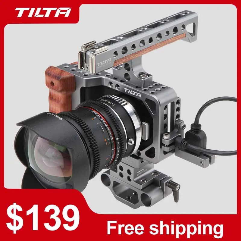 Tilta BMPCC клетка для камеры Blackmagic Pocket cinema камера для Blackmagic крепление микрофона монитор светодиодный светильник