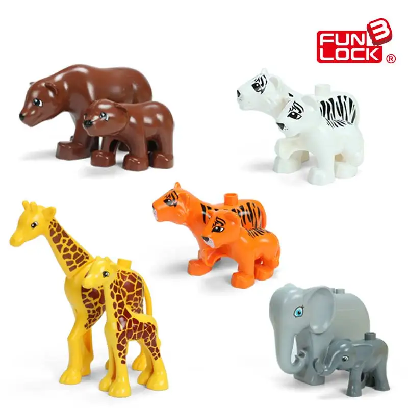 Набор игрушек в виде тигра медведя жирафа слона Duplo | Игрушки и хобби