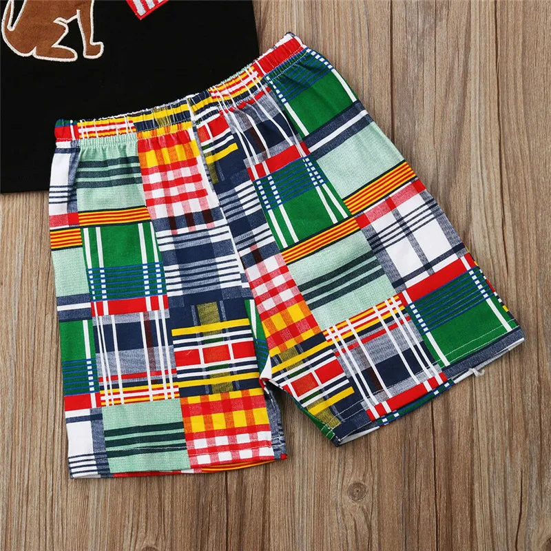 Одежда для маленьких мальчиков повседневные летние топы футболка клетчатые