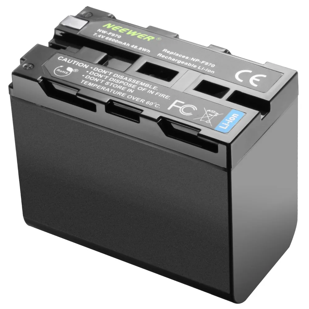Neewer 6600mAh литий ионный аккумулятор запасная батарея для Sony NP F970 F960 F975 F750 F570