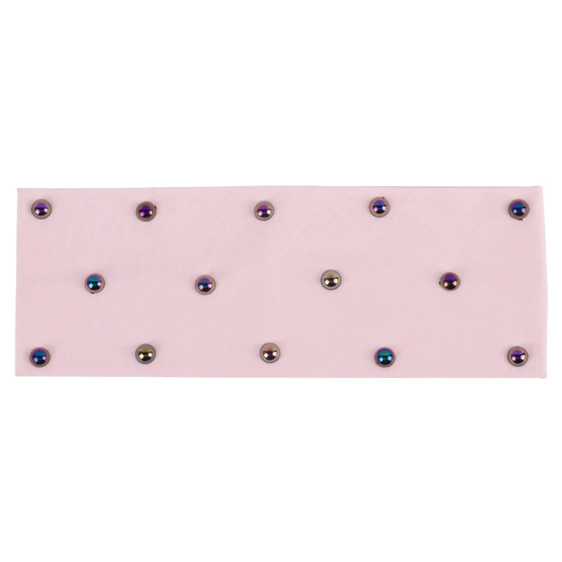 Multicolor Pink W Geebro, женский серебряный головной убор со стразами, модные эластичные плоские растягивающиеся повязки на голову для девушек, повязка на голову ручной работы - Цвет: Multicolor Pink W