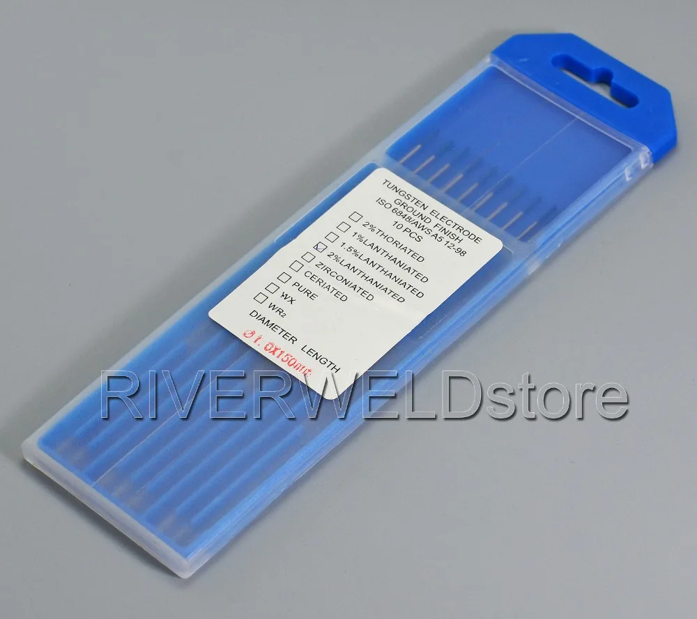 WL20 Sky Blue 2% Lanthanated TIG сварочный Вольфрам электродесс 1 5 х150 мм Tig Rod 10PK|Сварочные