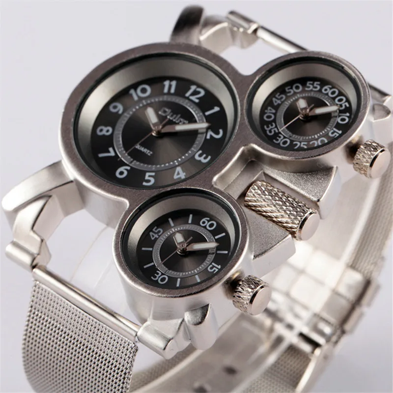 Мужские часы Oulm большие наручные в стиле милитари Montre Homme de Marque Relojes Lujo Marcas мужские