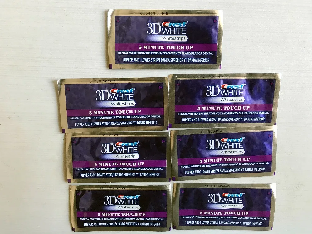 7 Чехол Crest 3D White Whitestrips 5 минут Touch Up удалить touch Красители без коробки включены