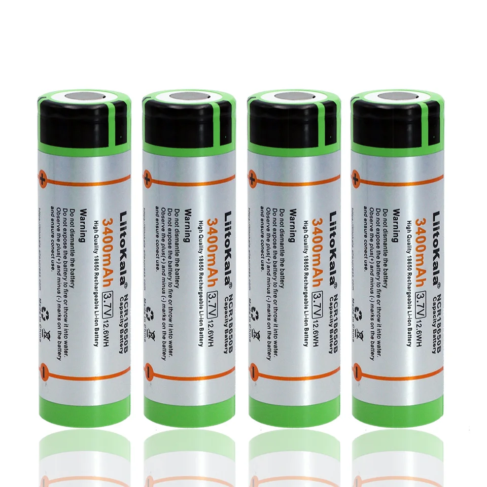 LiitoKala 4 шт./лот оригинальный 18650 NCR18650B 3 7 V 3400mAh литий ионный аккумулятор для