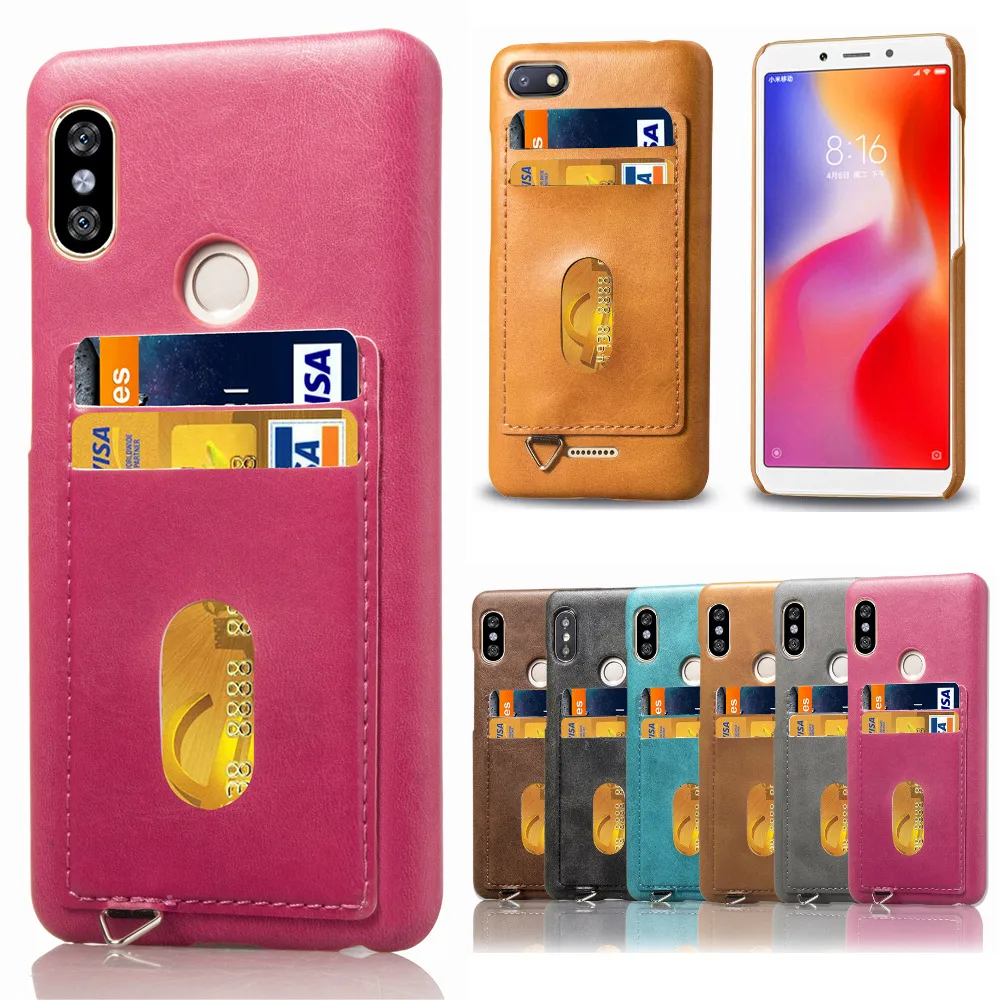 Простой чехол из искусственной кожи FQYANG для XIAOMI REDMI Note5 Pro 6A с карманами задней