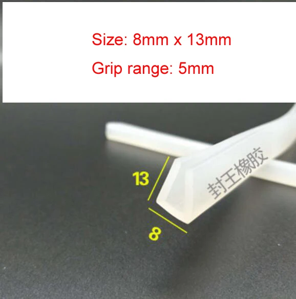 8x13mm 3 метра белая u-канальная силиконовая резиновая стеклянная уплотнительная полоса для душевой двери, окна, стекла, края, защита, остекление, уплотнитель - Цвет: 8x13mm