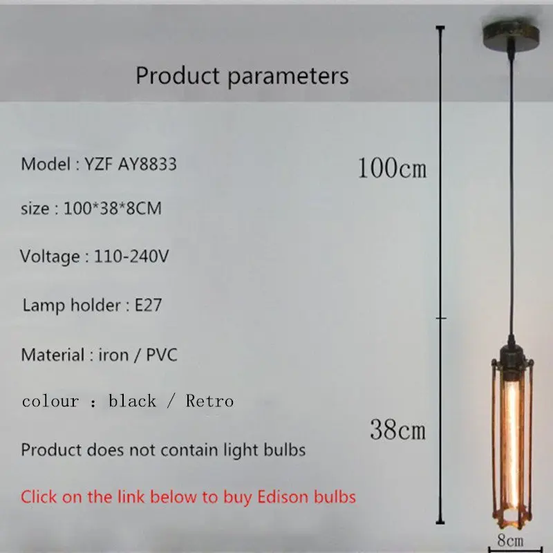 Винтаж кантри Ретро подвесной светильник с СТИМ панк промышленный Стиль одна