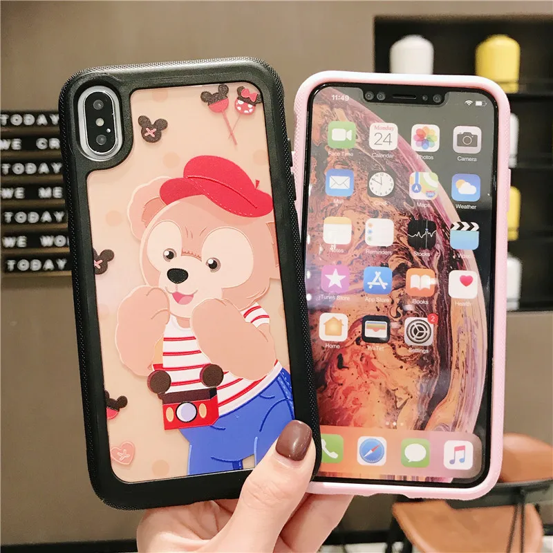 TPU+ PC двусторонний помощи чехол для iphone X XR XS MAX 7 8 плюс 6 6s милые даффи ShellieMay аниме Gelatoni StellaLou чехол