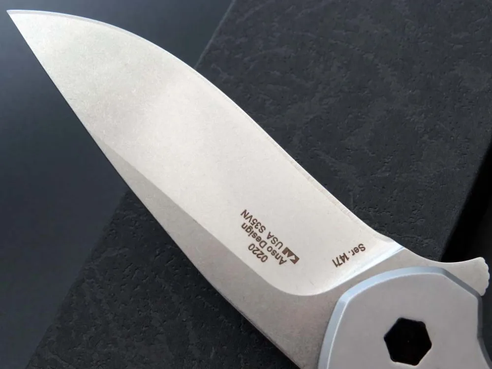 Eafengrow ZT0220 складной D2 лезвие + стальная ручка титановое покрытие Флиппер нож для