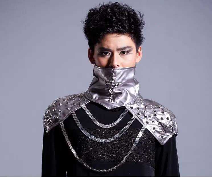 

Male singer costumes male tangerine star nightclub stage with the new tide leather vest Male guest ds excluding vest 885