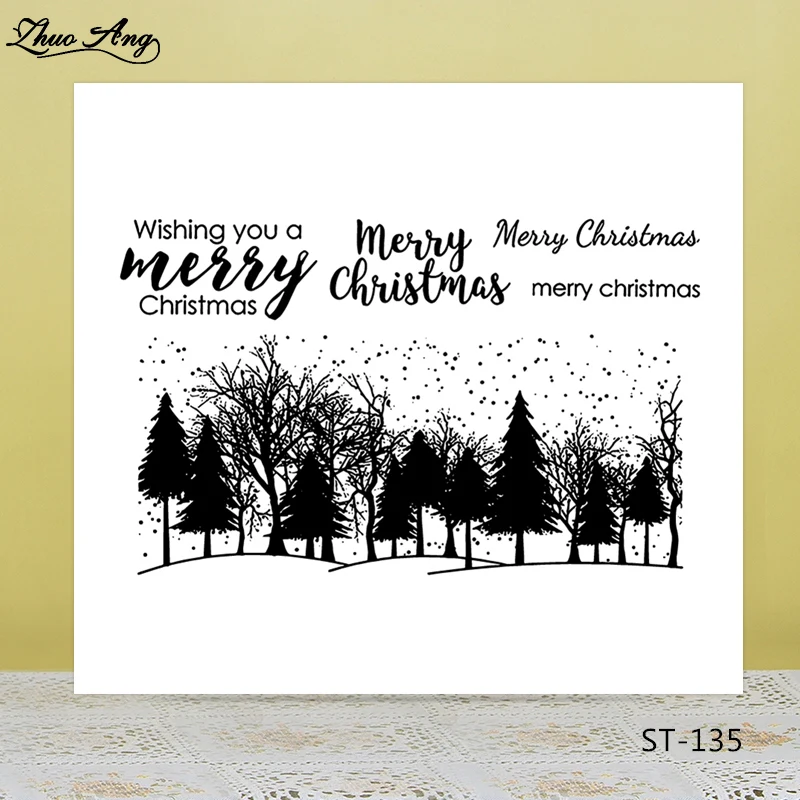 

Christmas trees Transparent Silicone Stamp/Seal for DIY Scrapbooking/Photo Album Decorative Card Making Clear Stamps Supplies