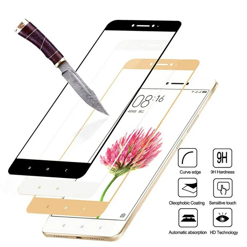 Закаленное стекло с полным покрытием для Xiaomi Redmi 4X 5 plus 5A Note 4 3 Pro 4a Mi A1 Mi6 Mi5S Mi5