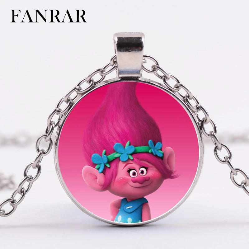 Детская Подвеска FANRAR серебряная цепочка с изображением троллей из фильма