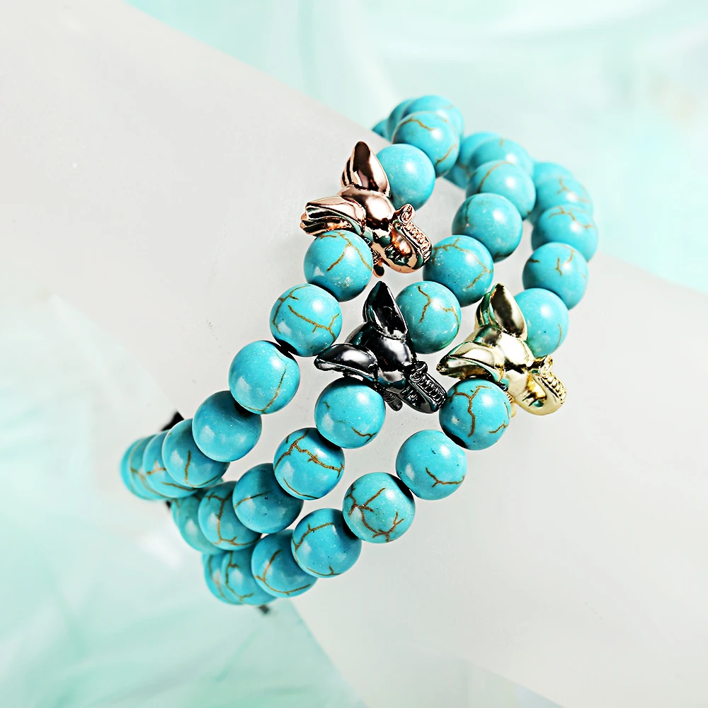 2018 Summer New 8MM Stainless Steel Elephant Natural Stone Strap Bracelet Men's | Украшения и аксессуары