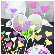 10 шт. набор сладких пирожных с сердечками сверкающие фигурки для