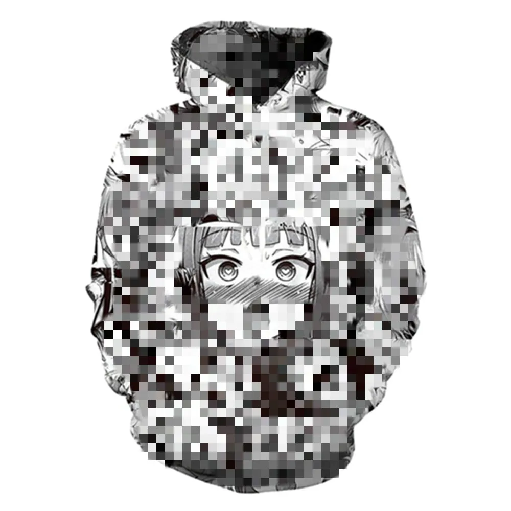 Ahegao мужская толстовка с принтом Женская Harajuku лицо красная женщина забавная