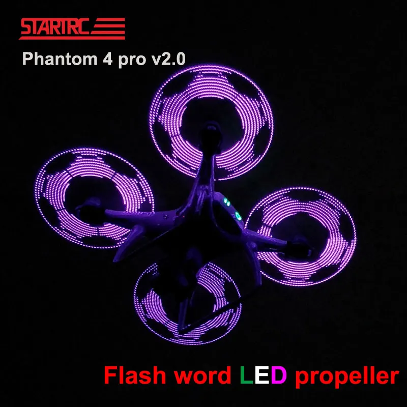 STARTRC DJI phantom 4 pro V2.0 LED Flash Word Propeller can programmable pattern paddle Quick-Releas Для Phantom v2.0 | Электроника