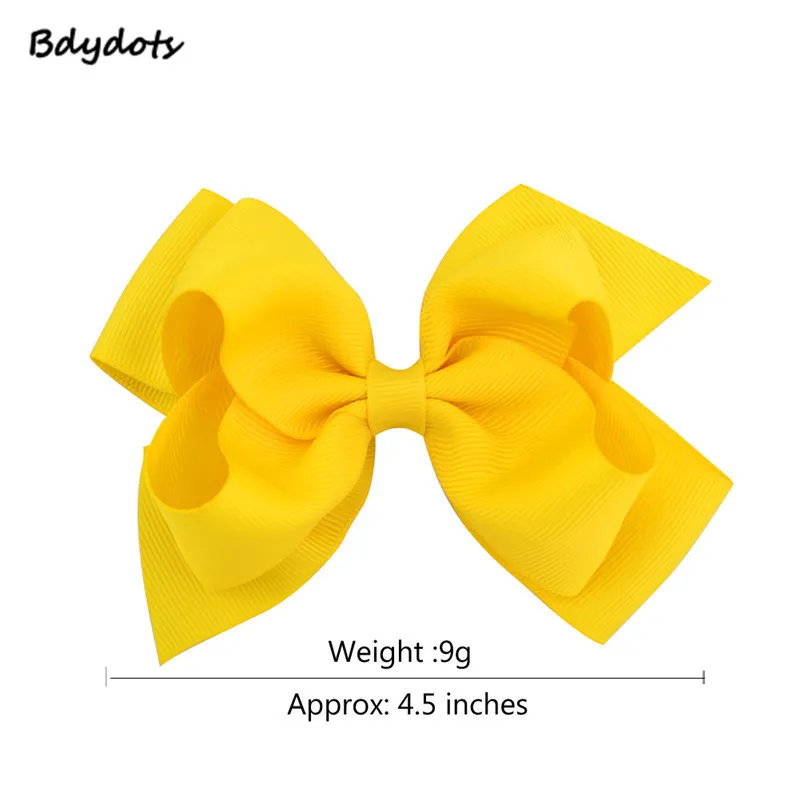 

20 Pcs/lot 4.5inch Boutique Hair Clips Mixed Color Fashion Solid Handmade Ribbon Hair Bow With Clip For Kids Hair Accessories