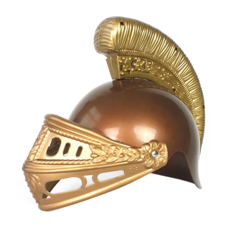 

Plastic COSPLAY Masquerade Roman Helmet Hat Spartan Helmet Roman Warrior Golden/Silver Helmet For Children Hot Selling